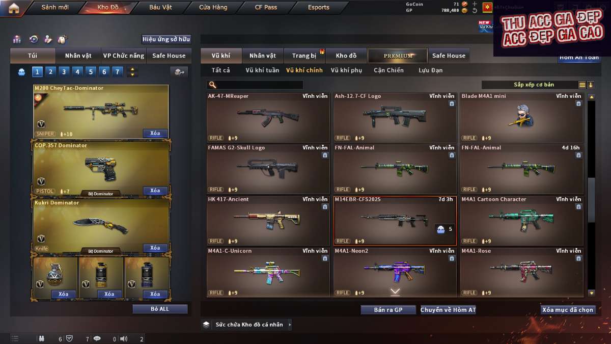 shop acc cf uy tin gia re